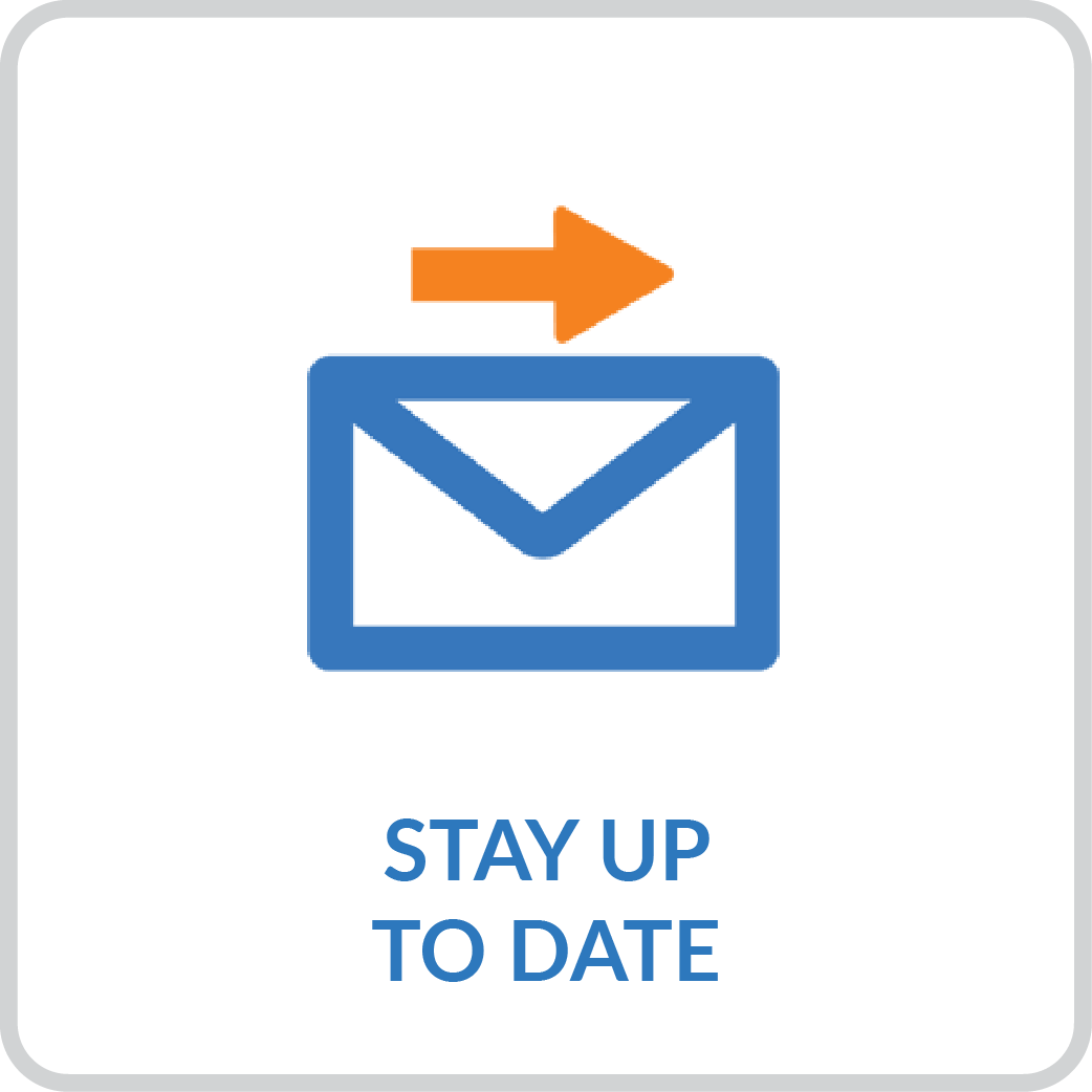 envelope icon with caption stay up to date