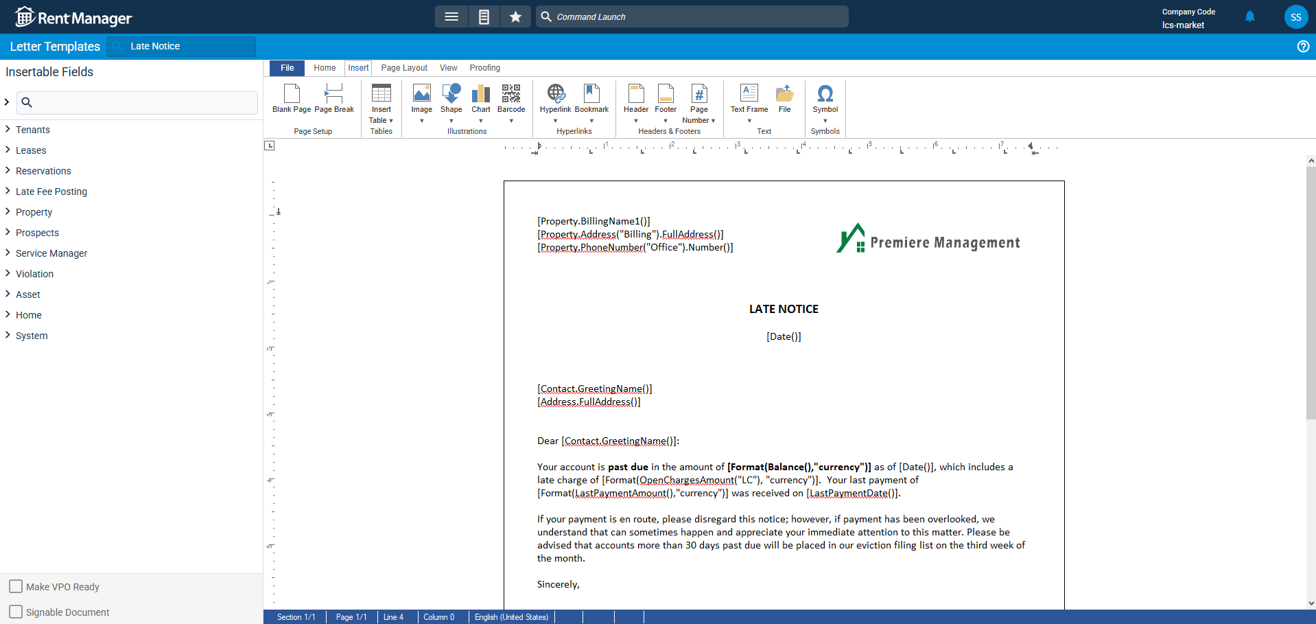 Letter Template example